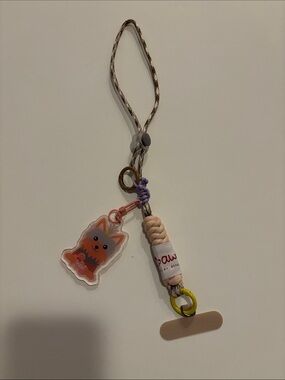 Handmade Wrist Lanyard in Pink & Brown
